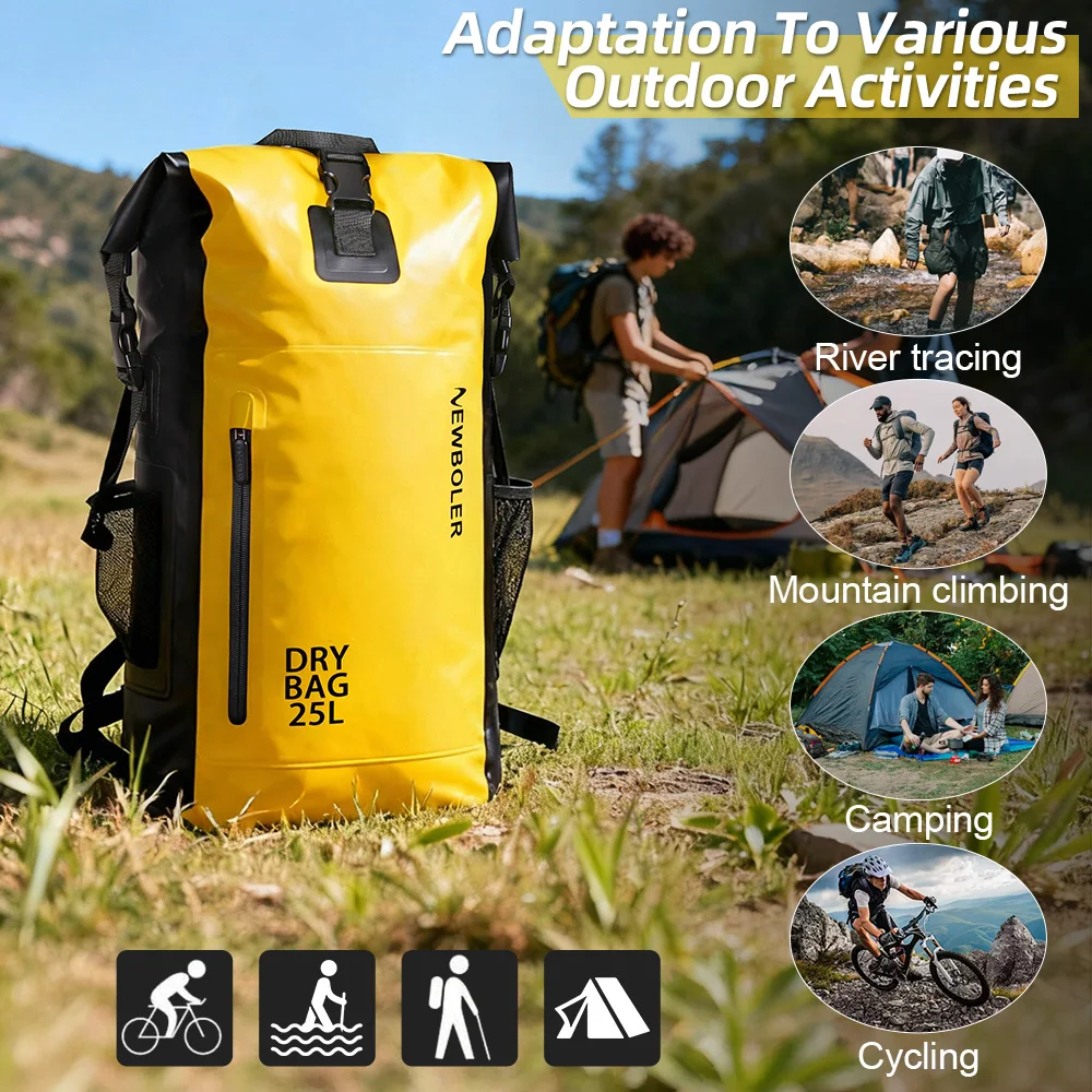 NEWBOLER Waterproof Bag for Women Men Dry Bag Backpack for Sports Kayaking Beach Boating Canyoning Dry Bag Waterproof Backpack