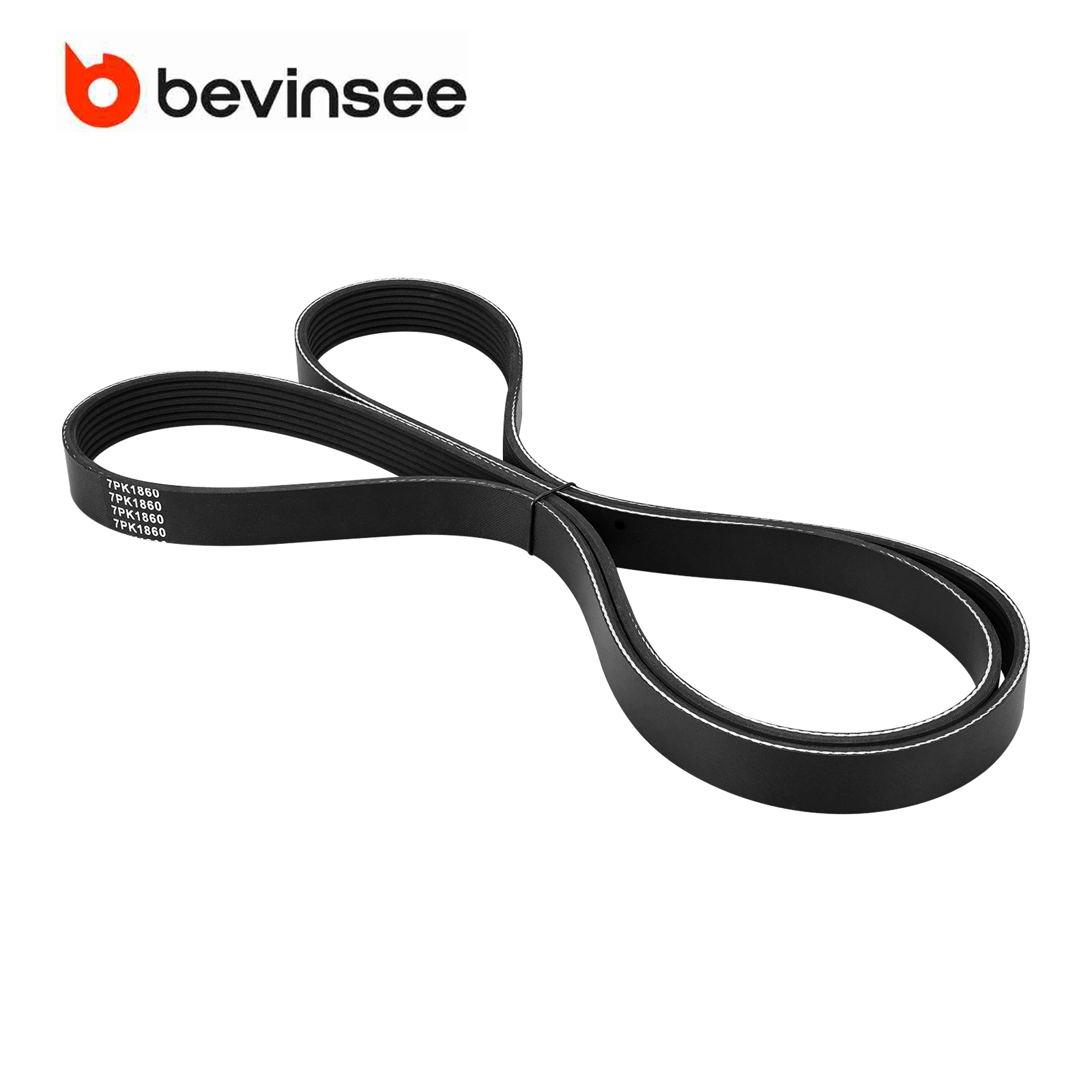BEVINSEE Serpentine Drive Belt Replacement for 7PK1860 For BMW N55 E90 E92 335i E82 E88 135i X1 Xdrive35i