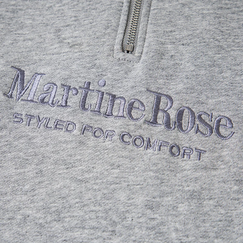 男性女性カジュアルクラシックロゴ刺繍マルティンローズハーフジップラペルスウェット最高品質の綿特大グレープルオーバー