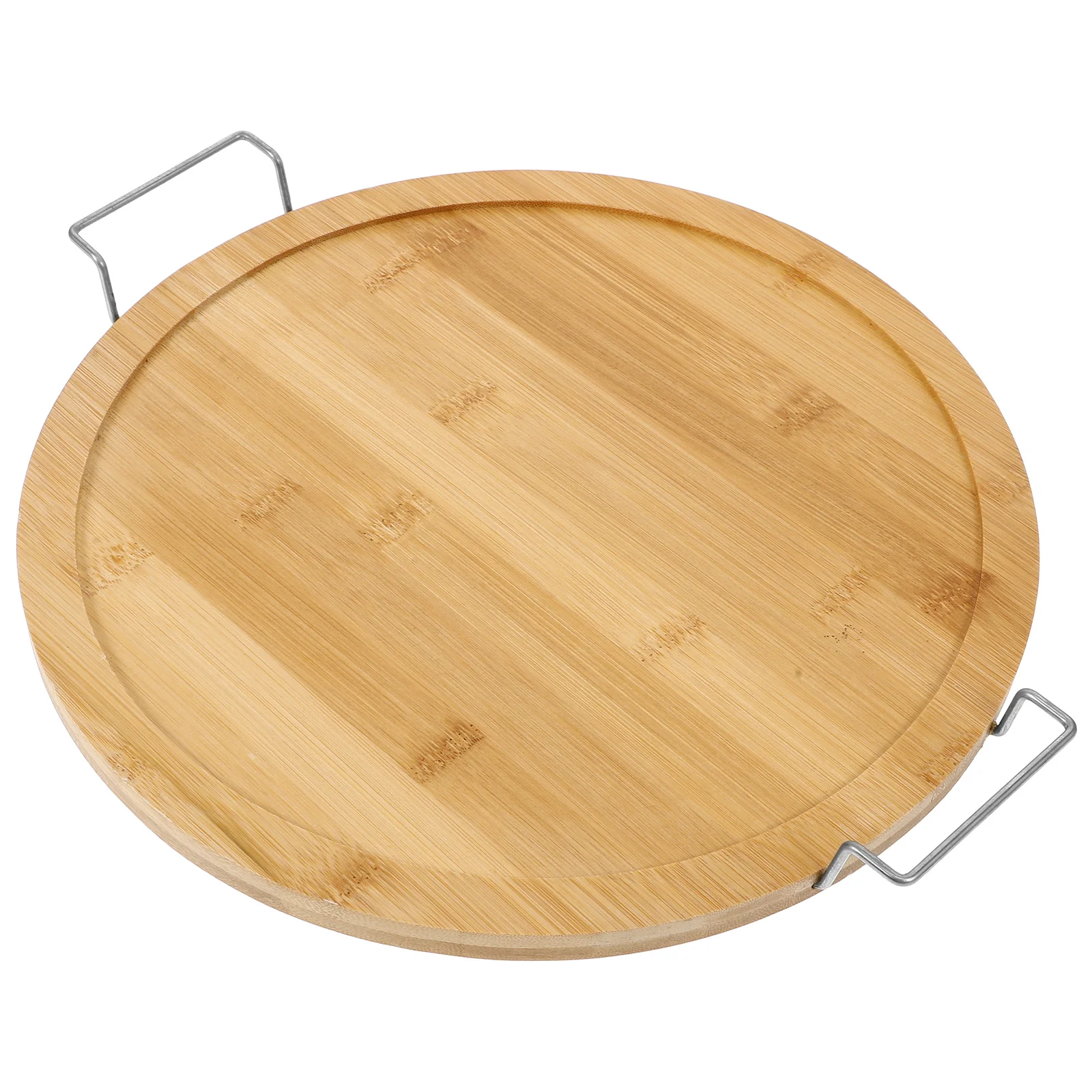 

Bamboo Serving Platter Round Tray for Pizza Steak Cake Snacks Plate Restaurant Home Party Fruit Vegetable