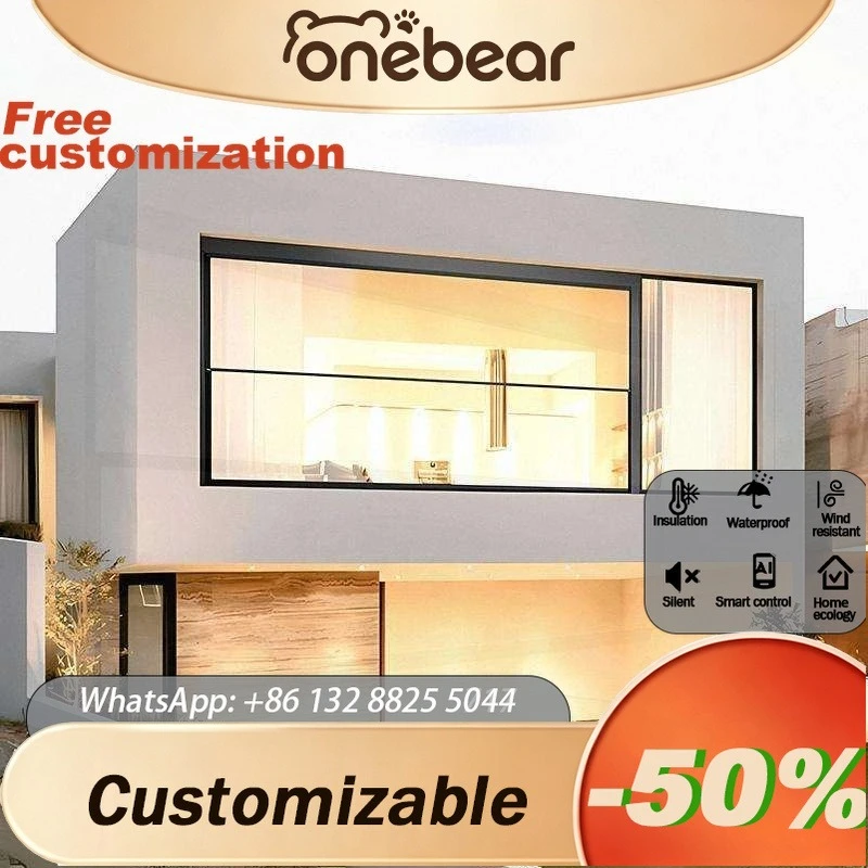 Any Size Custom Smart Lifting Window Vertical Sliding Aluminum Frame Floor Glass Soundproof Modern Home