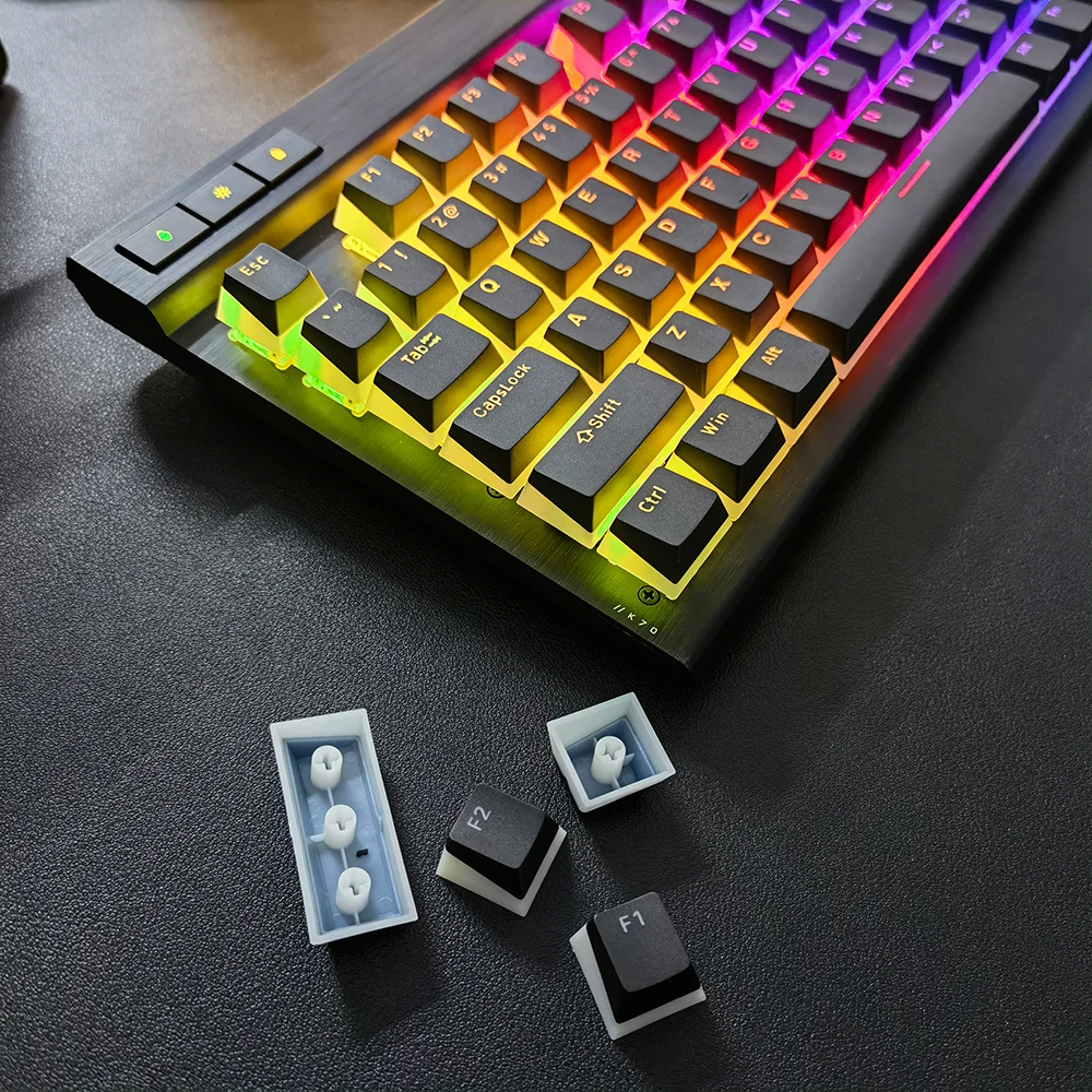 Pudim chanfrado Keycaps para teclado mecânico, único lado chanfrado, OEM Profile,PBT,Doubleshot, Backlit Legends