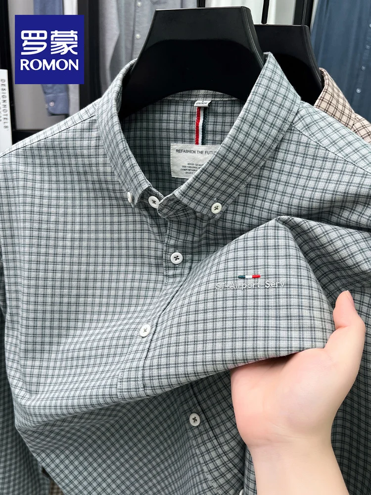 

Pure Cotton Long Sve irt Men's Casual Loose Busin Sle Autumn New Faion Rn Plaid irt Breathable High Elastic