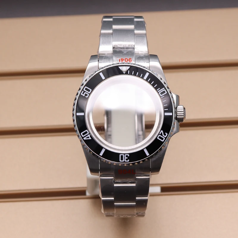 40 مللي متر حافظة ساعة من الفولاذ المقاوم للصدأ 20 مللي متر سوار ل Nh34 Nh35 Nh36 ميوتا 8215 2824 حركة 28.5 مللي متر الطلب السيراميك الحافة الغواصة