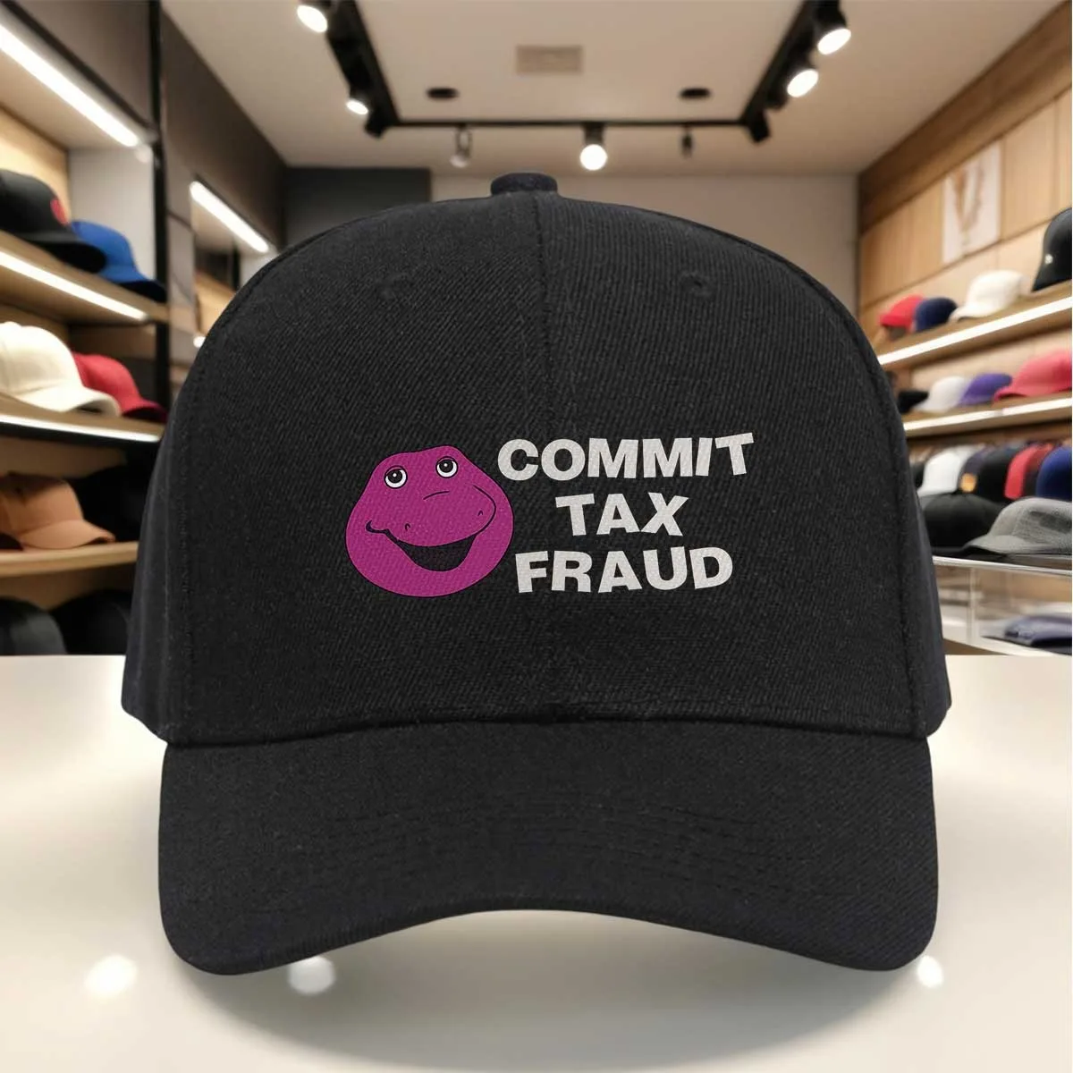 Casquette de baseball Barney le dinosaure violet, motif humoristique de fausse déclaration fiscale, pour usage décontracté, casquette ajustable style « Dad Hat »
