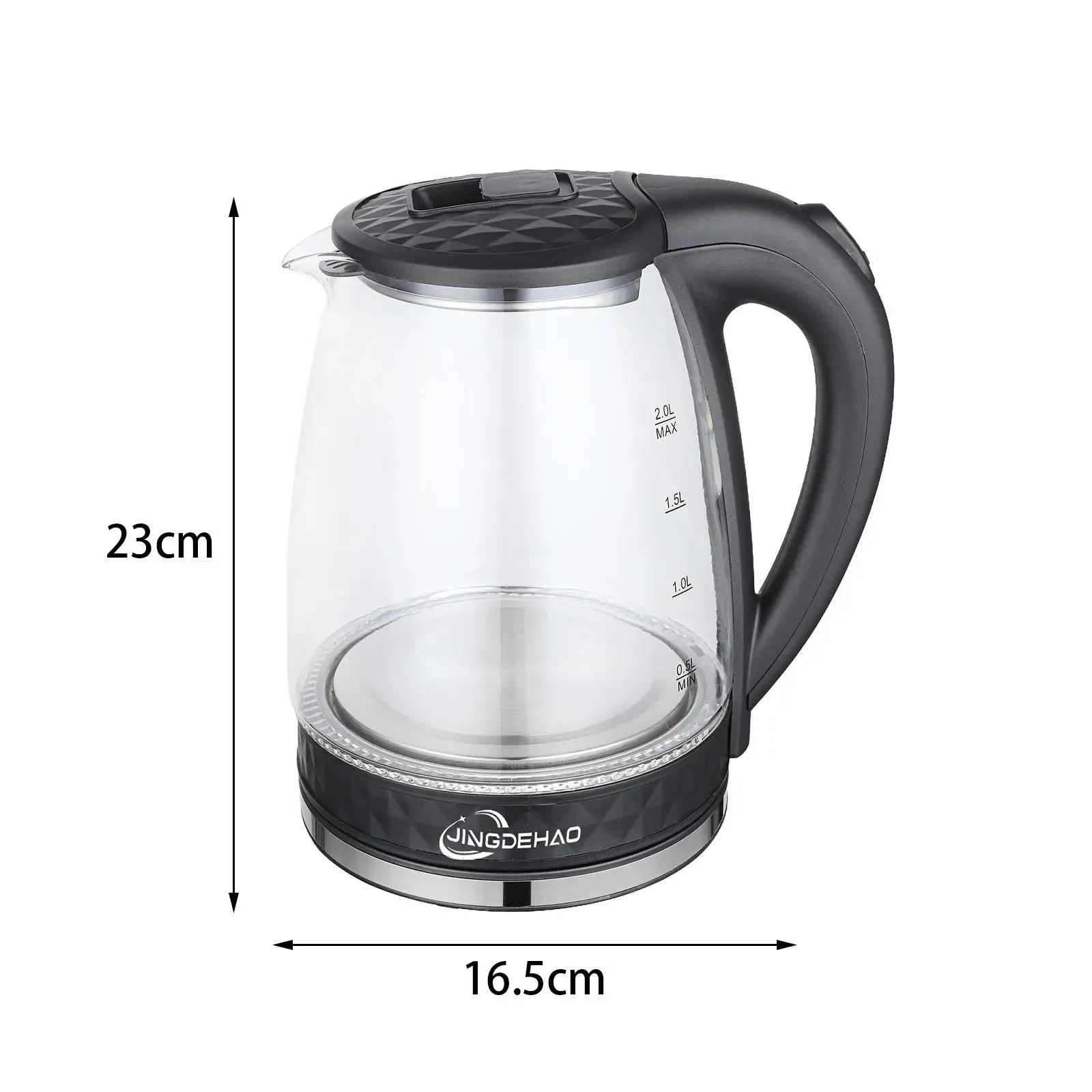 Electric Kettle 2L Glass Tea Kettle Hot Water Kettle for Kitchen Home Office