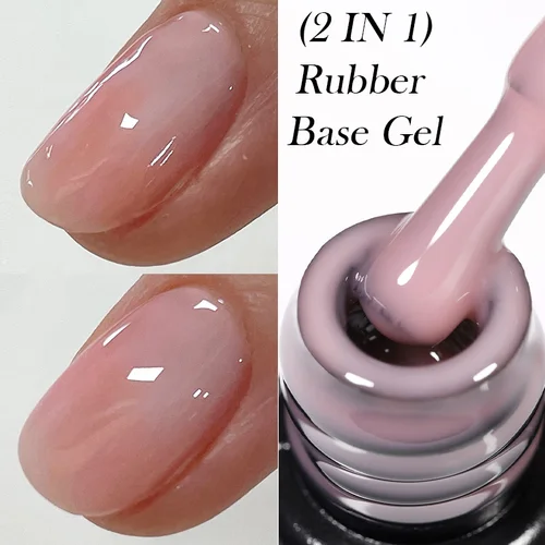 Imagen 2 del producto LILYCUTE 7ml Gel Base de goma de cristal Esmalte de uñas Efecto de lámina de Color Natural Gel UV semipermanente Soak Off Gel de uñas autonivelante