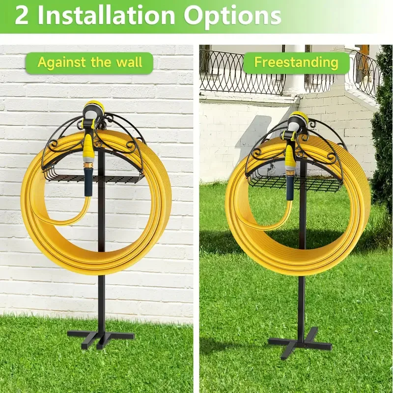 

Cross border Amazon hot selling metal garden hose holder, detachable freestanding garden water hose storage rack