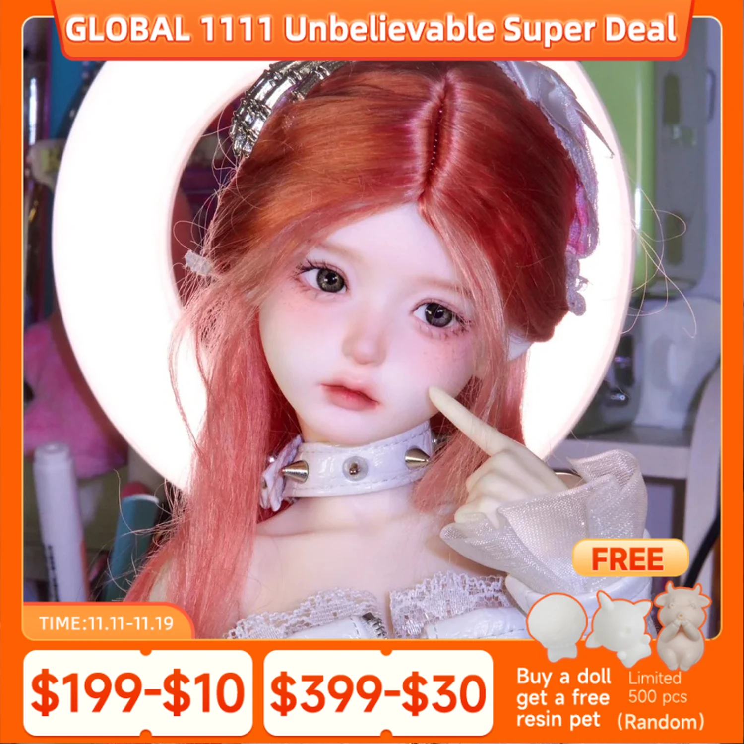 

Bjd Doll 1/4 WeiMM Fleshy Lips & Jointed Body - Realistic Tender Style Action Figure for Collectors