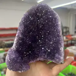 1135g 12cm Natural Uruguay Dream Amethyst Quartz Crystal Cluster stand