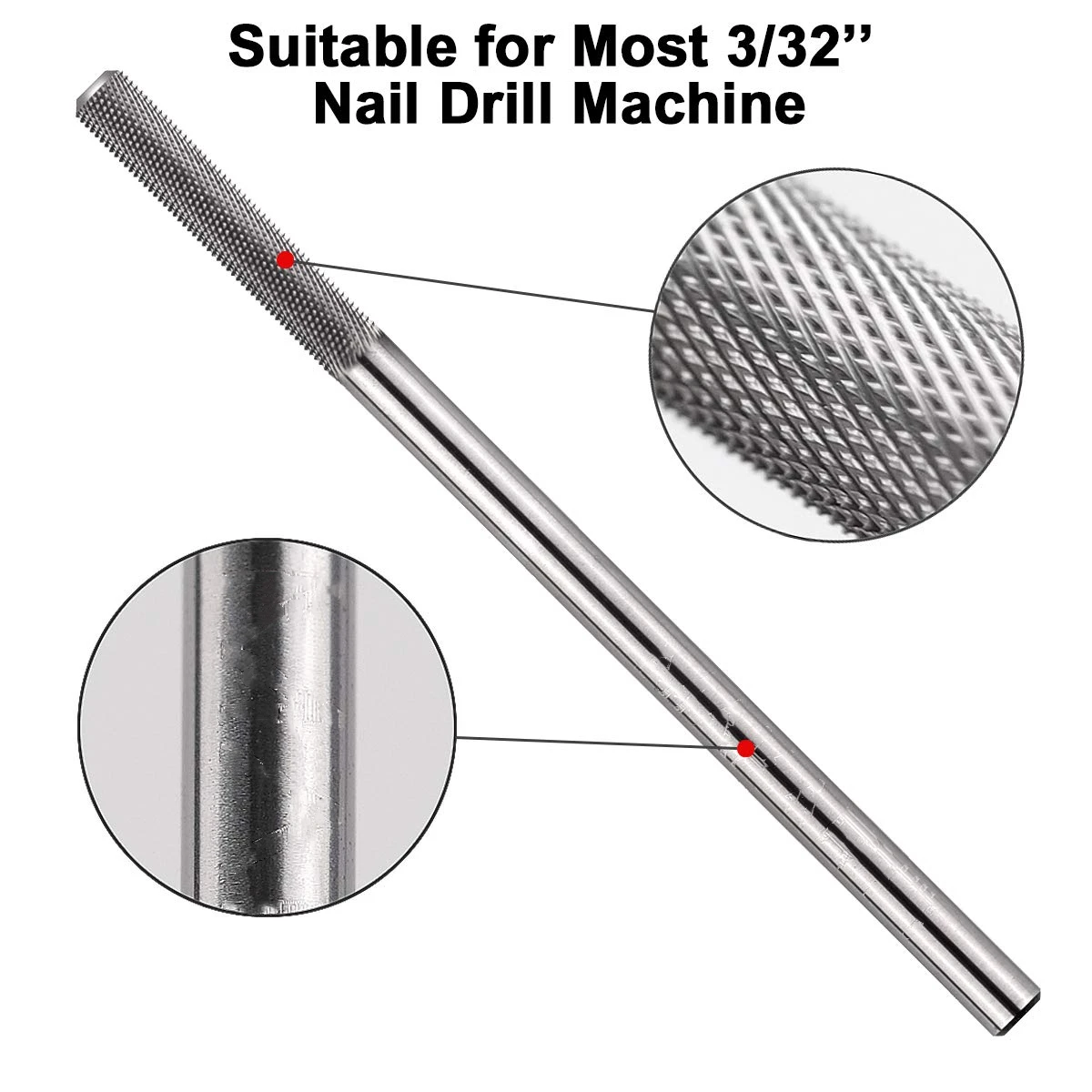 Carbide Tungsten Milling Cutter Burrs Electric Nail Drill Bit Cuticle Polishing Tools for Manicure Drill 3XF Nails Accessories