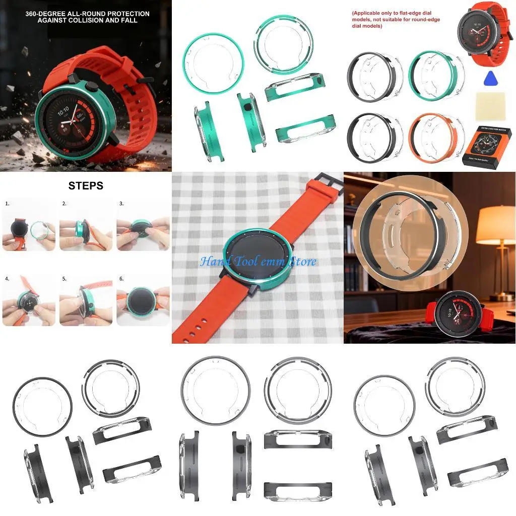 

H37F Heavy Duty Smartwatch Guard Metal Case Shell Reinforced Edges Professional