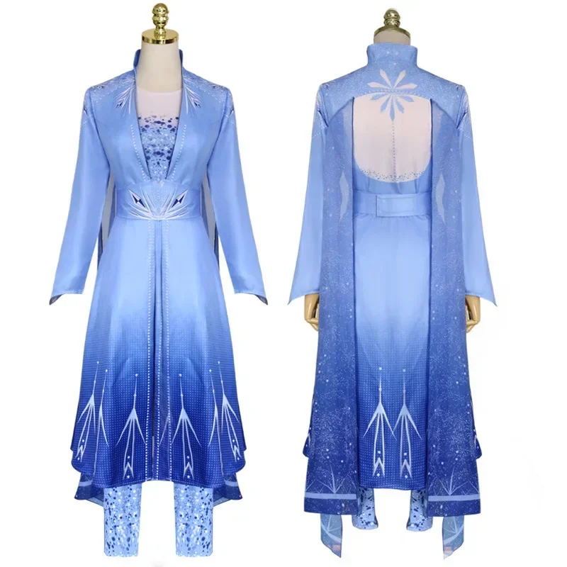 Elsa Cosplay Frauen Kostüm Halloween Karneval Party Phantasie für Erwachsene Mädchen Prinzessin Kleid Hosen Outfits Gürtel Vestidos Uniform