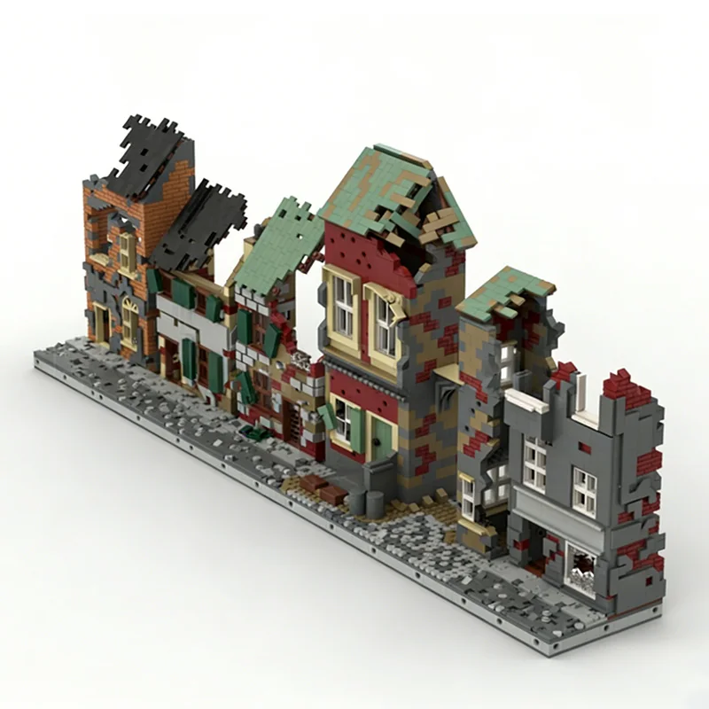 4325 PCS 모듈형 건물 파괴된 집 MOC 맞춤형 모듈형 빌딩 블록 어린이용 브릭 인기 창의적인 DIY 조립 장난감 선물