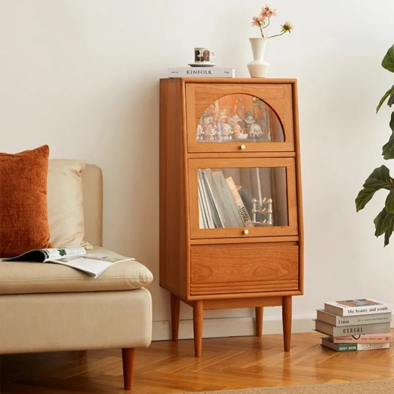 

Furniture Cherry wood sofa Small stand cabinet Bedside narrow bookcase Living room TV storage chest cabinet