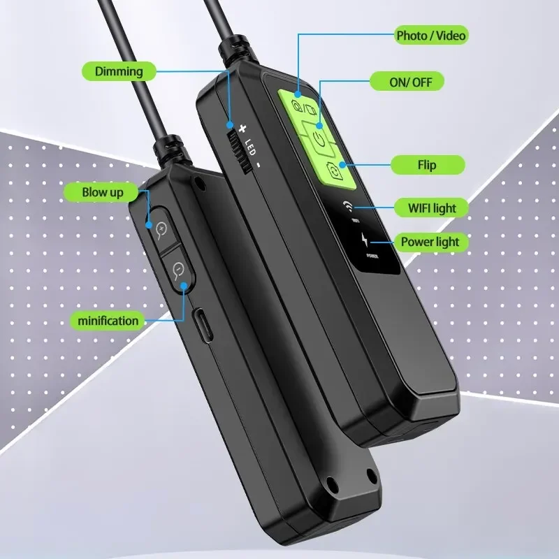 Drahtloses Endoskop 1080p Einzel-und Doppel objektiv WLAN-Endoskop-Inspektions kamera wasserdichte Schlangen rohr kamera für Android iOS