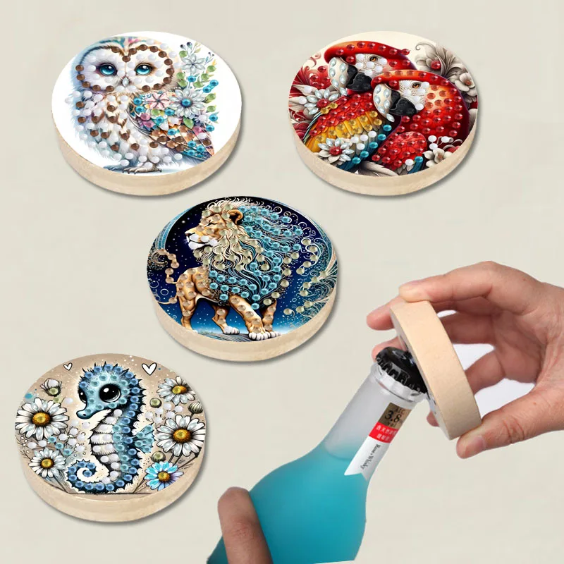 1 Stück Blumen-Flaschenöffner DIY Diamant-Malerei Kunstset Flaschenöffner in Sonderform Kristall Künstlicher Diamant Mosaik-Prozess