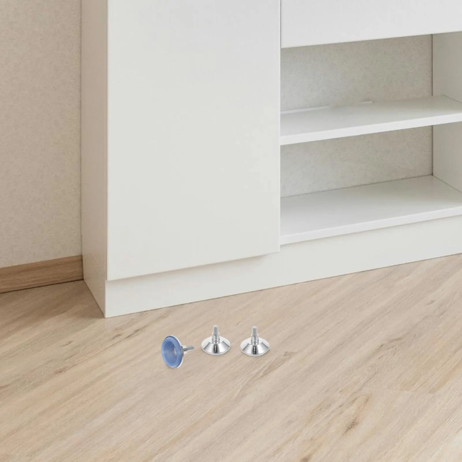 4Pcs Adjustable Furniture Feet Cabinet Leg Levelers Metal Screw on Table Chair Height Extenders Nonslip Replacement Pads