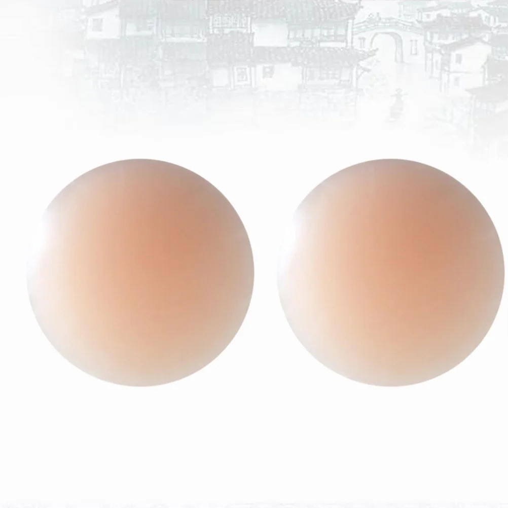 1 par de cubiertas de silicona para pezones, empanadas adhesivas invisibles reutilizables para senos, forma redonda para mujeres, almohadilla adecuada para cosecha