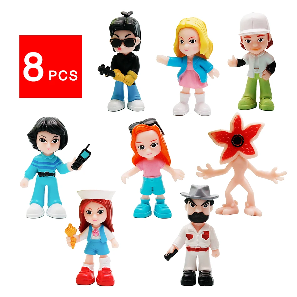 8 قطعة/المجموعة/مجموعة مسرحيات تلفزيونية غريبة سوف بايرز أحد عشر شخصيات الحركة نموذج PVC للأطفال تزيين ألعاب السيارات هدية في المخزون #1