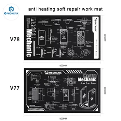 Mechanic Flexible Insulation Silicone Work Mat 28 Inch Heat Resistance Waterproof Soft Pad for Cell Phone PCB Soldering Repair