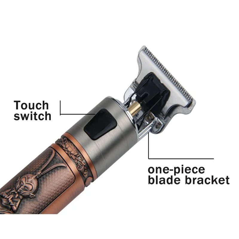 Persoonlijk patroon Legering Lichaam Draadloos LCD-scherm 0 mm Haar knippen Professionele kapper Olie Kaal Opladen Haargraveer Clipper