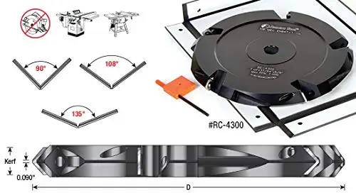 Rc-4304 Sc Insert Acm 90 Graus X 6 D X 5 T X 5/8 Polegada Furo V-Scoring Lâmina de serra