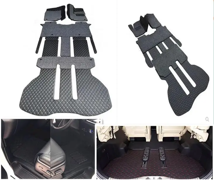 Custom full set car floor mats + trunk mat for Right hand drive Lexus LM 500h 6 seats 2026-2024 double layers carpets for LM500h