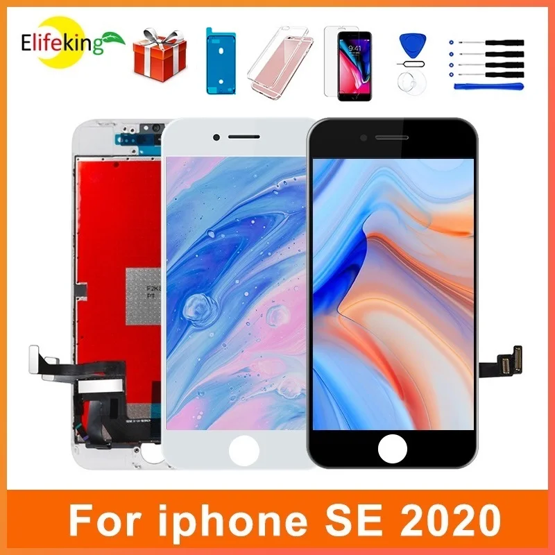AAA SE2 LCD 디스플레이 터치 스크린 교체용, 아이폰 SE 2020, A2296 A2275 A2298, 데드 픽셀 없음, 강화 유리, 100% 테스트 완료 