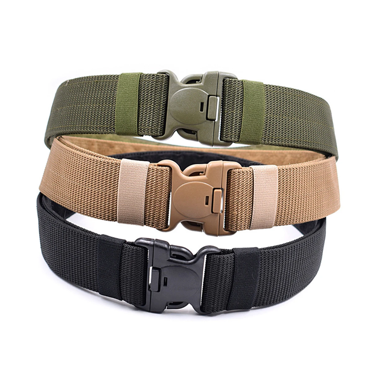 

Unisex Belt Adjustable Outdoor Waistband Quick Release Plastic Buckle Utility Strap 120X5.5X0.3Cm No Hole
