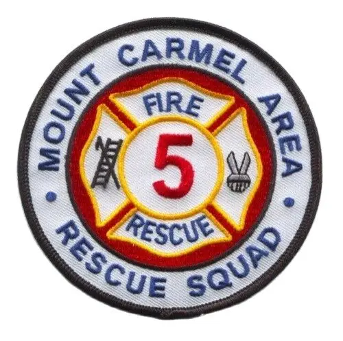 Ricamo personalizzato Patch Mount Carmel Area Rescue Squad 5 vigili del fuoco iron on badge può essere personalizzato con il tuo design no MOQ