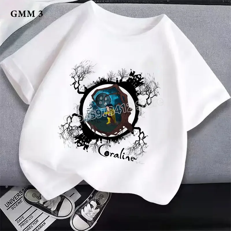 Coraline & The Secret Door T-shirt Cartoon Figure Print Girl Boy Letnie ubrania Graficzne koszulki z krótkim rękawem Prezent urodzinowy dla dzieci