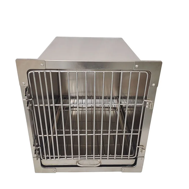 

304 Stainless Steel Oxygen Puppy Pet Carrier Cage Veterinary Icu Transparent Oxygen Cage Vet Oxygen Supply Dog Cat Cage Glass