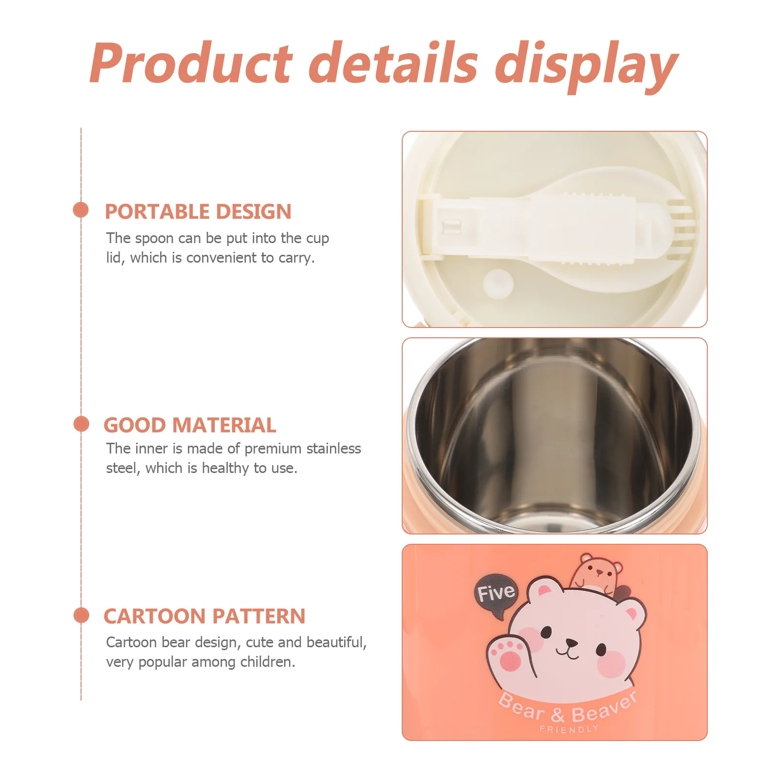 

Insulated Soup Cup Stainless Steel Thermal Breakfast Cup Portable Leakproof Container for Soup Milk Coffee Insulation Container