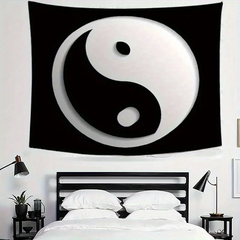 Retro Mandala Yin-Yang Digital printing polyester wall tapestry suitable for use in living rooms bedrooms offices bars party