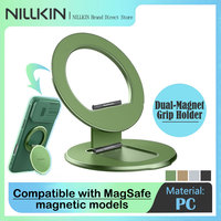 NILLKIN Dual-Magnet Grip Holder, N52 Military Magnets, Stepless 360° Rotation Foldable Stand Slim Dual-Axis Stand for All Phones