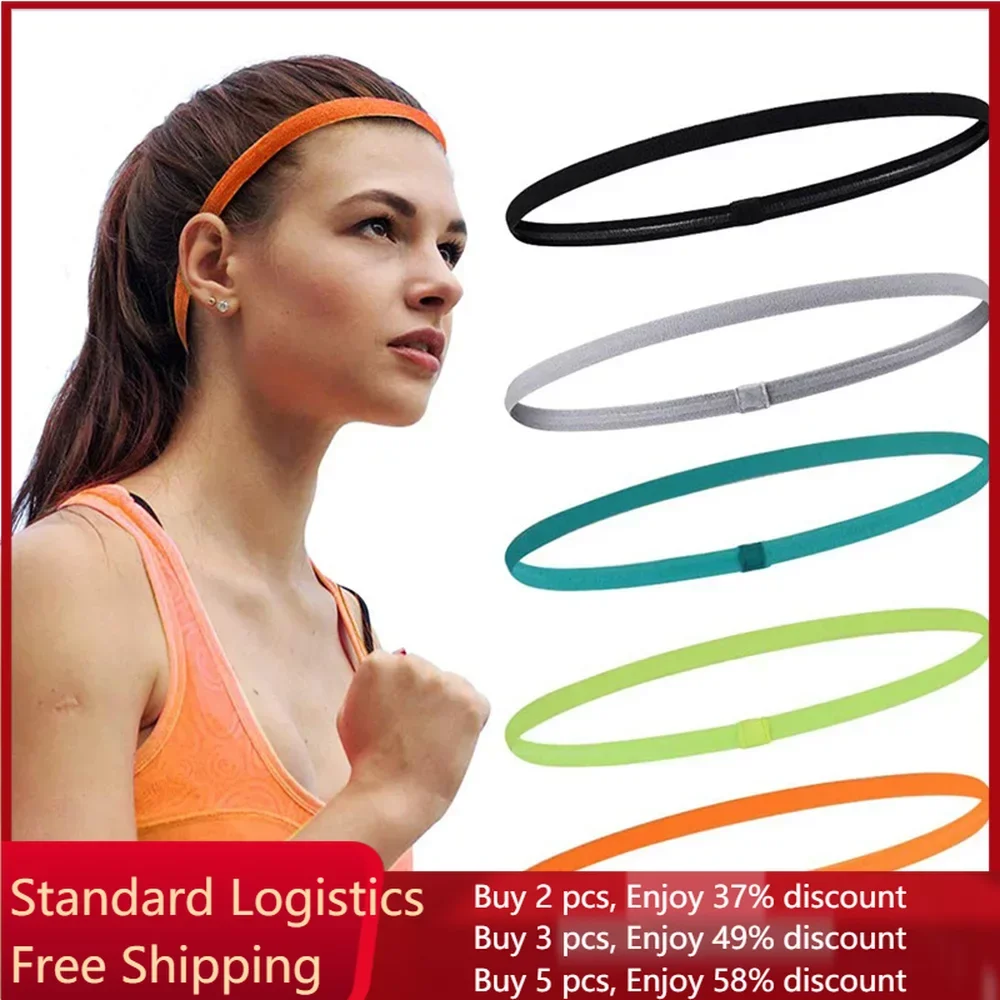 Classic Elastic Silicone Sports Headbands Summer Unisex Anti-Slip Sweatband Candy Color Women Men Gym Running Yoga Hair Bands