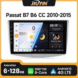JIUYIN Android13 Carplay Car Radio For Volkswagen Magotan/CC 2010-2014 PASSAT B7/B6 2010-2015 Android Auto Player GPS Navigation