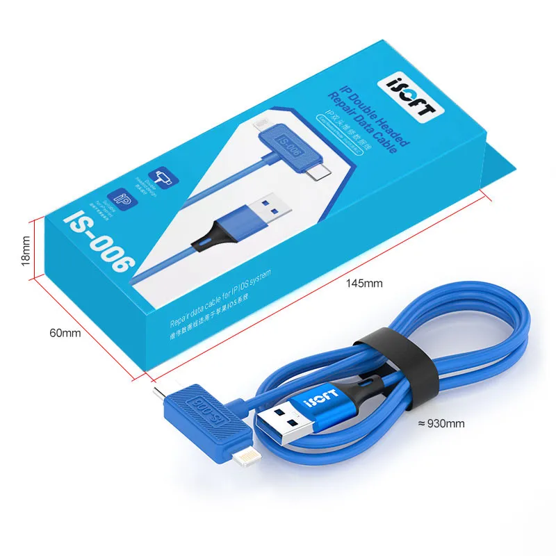 

ISOFT IS-006 Двусторонний ремонтный кабель для передачи данных для зарядки IPhone/iPad, восстановления, передачи данных, инструментов для кабеля для передачи данных