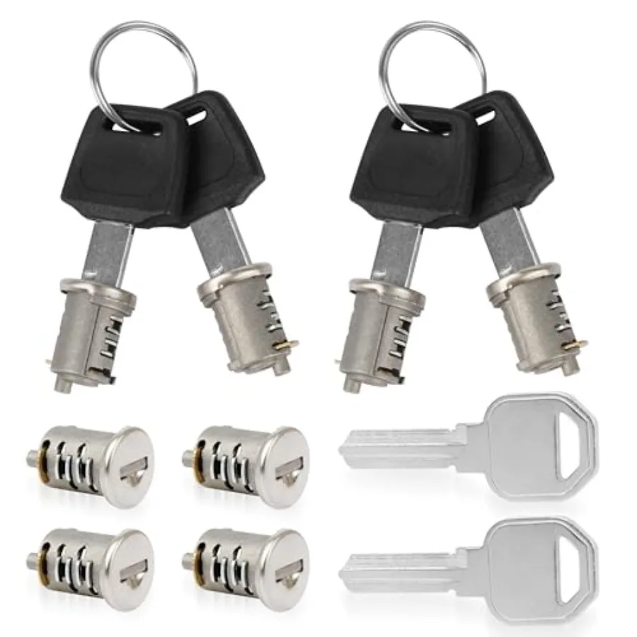 

8 Pack SKS Cylinders Lock Cores fits Yakima SKS Car Rack System Components, for Yakima Cross Bars, Car Lock, Ski Lock 2 Sets wi