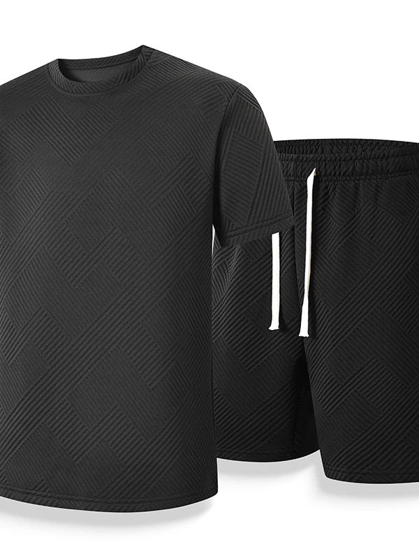 

Летний мужской комплект: футболка и шорты, повседневный уличный стиль, корейская версия, комплект для пар, из полиэфирного волокна