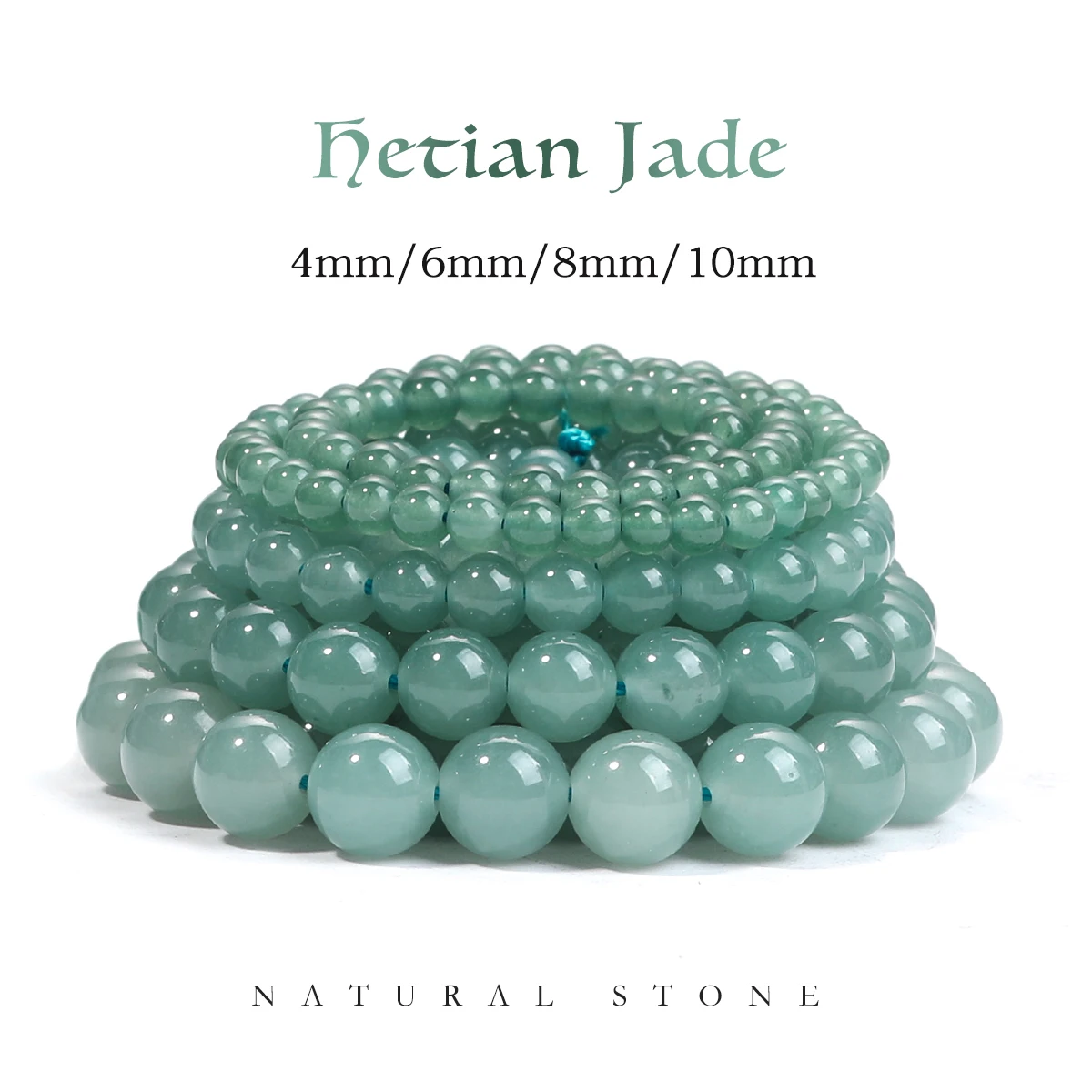 SHIJIWLS Light Blue Hetian Jade Beads Loose Spacer Beads For Jewelry Making DIY Bracelet Anklet Accessories Wholesale 4/6/8/10mm