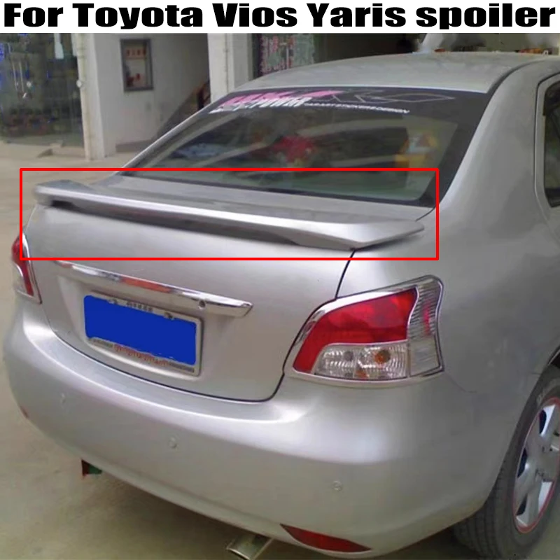 

For Toyota Vios Yaris Sedan spoilers 2008 2009 2010 2011 2012 2013 High Quality ABS Plastics Car Rear trunk cover wings spoiler