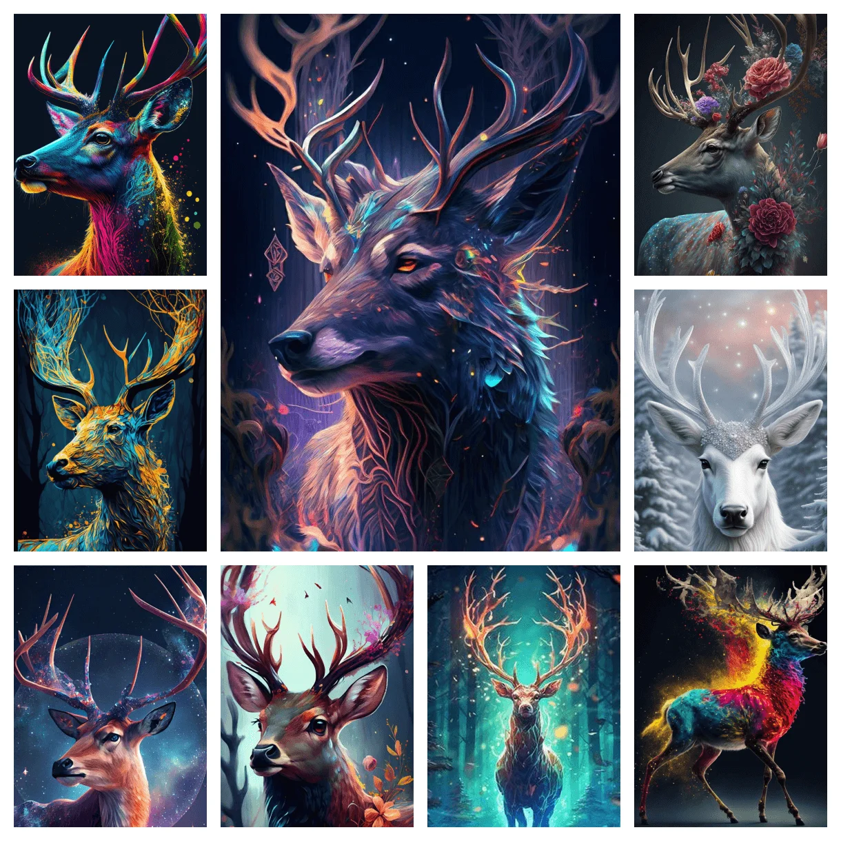 

Animal AB Diamond Painting 5D Deer Fantasy Diamond Embroidery Cross Stitch Kit DIY Mosaic Painting Cute Home Decoration Gift