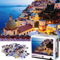 Jigsaw Puzzle of 1000 Pieces Puzzle Games Beautiful View of Aegean Sea Italy Amalfi Coast Jigsaw Puzzle for Teens Adults