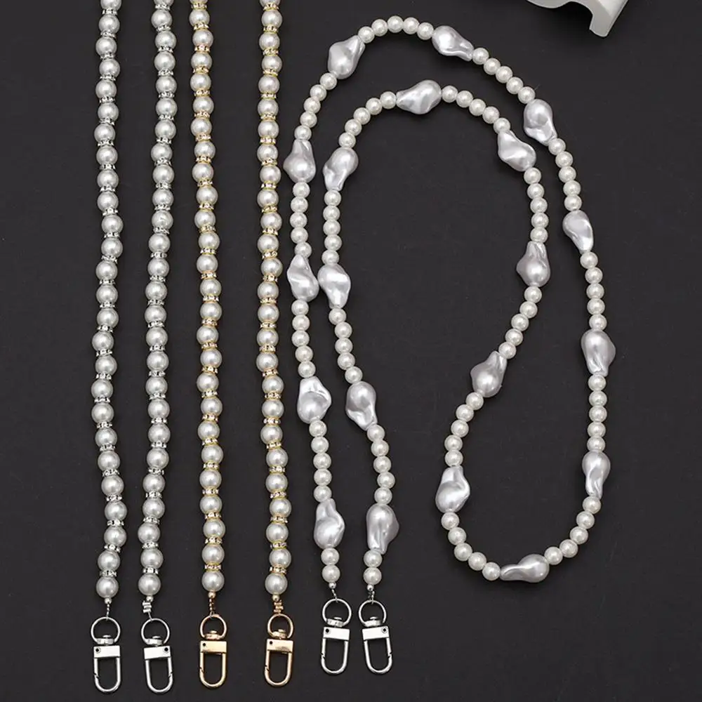 120CM Long Crossbody Phone Lanyard Pearl Pickup Chain Women's Long Neck Shoulder Strap Phone Case Universal Anti Loss Lanyard