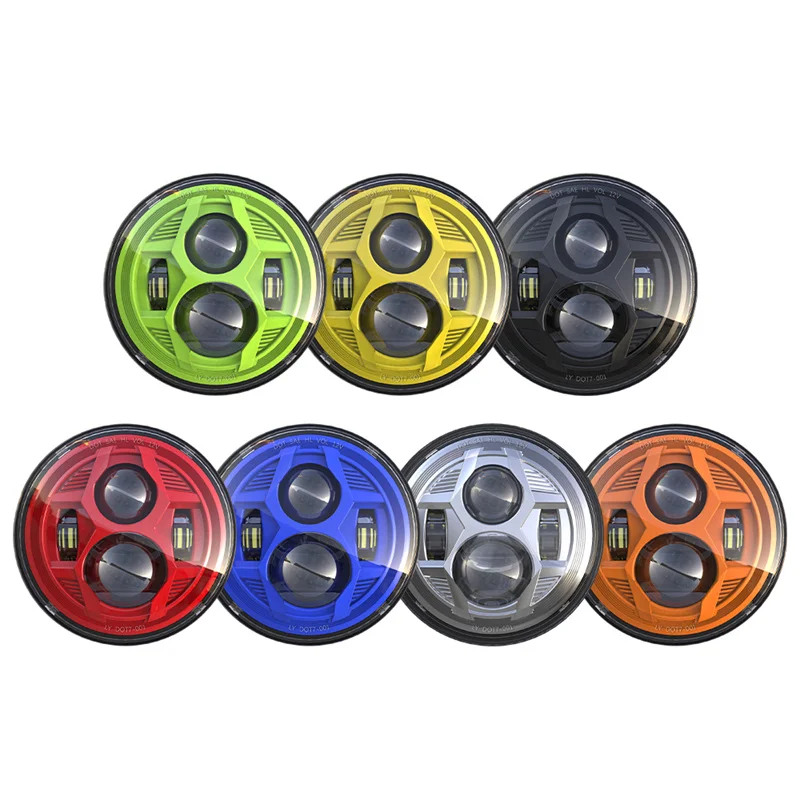 

For Suzuki Samurai Lada niva 4x4 7" Motorcycle Car Led Headlight H4 Angel Eyes LED Headlamp For Jeep Wrangler JK TJ CJ LJ Moto