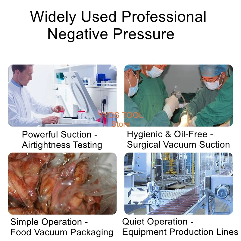 オイルフリー静音真空ポンプ 工業用コンパクト吸盤 実験室用高流量真空ポンプ