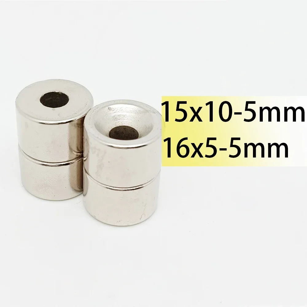 

N35 15x10-5 16x5-5 NdFeB Hole 5 Neodymium Magnet Super Powerful Round Countersink Disc Magnetic Ring Motor Application