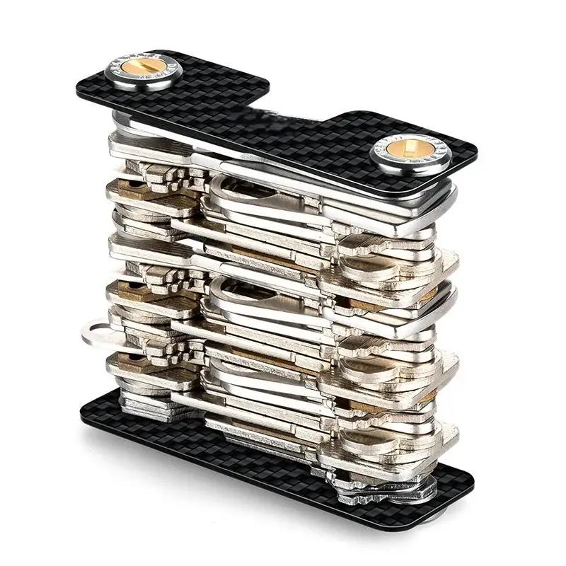 Mens Key Organizer - Compact Metallic Key Holder | Minimalist Innovative Keyholder | Smart Keychain Secures 1-10 Keys